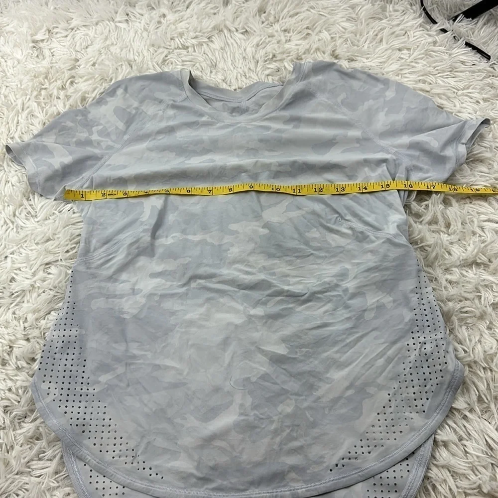 Lululemon UV Protection Running Short Sleeve Shirt Incognito Camo Alpine White
